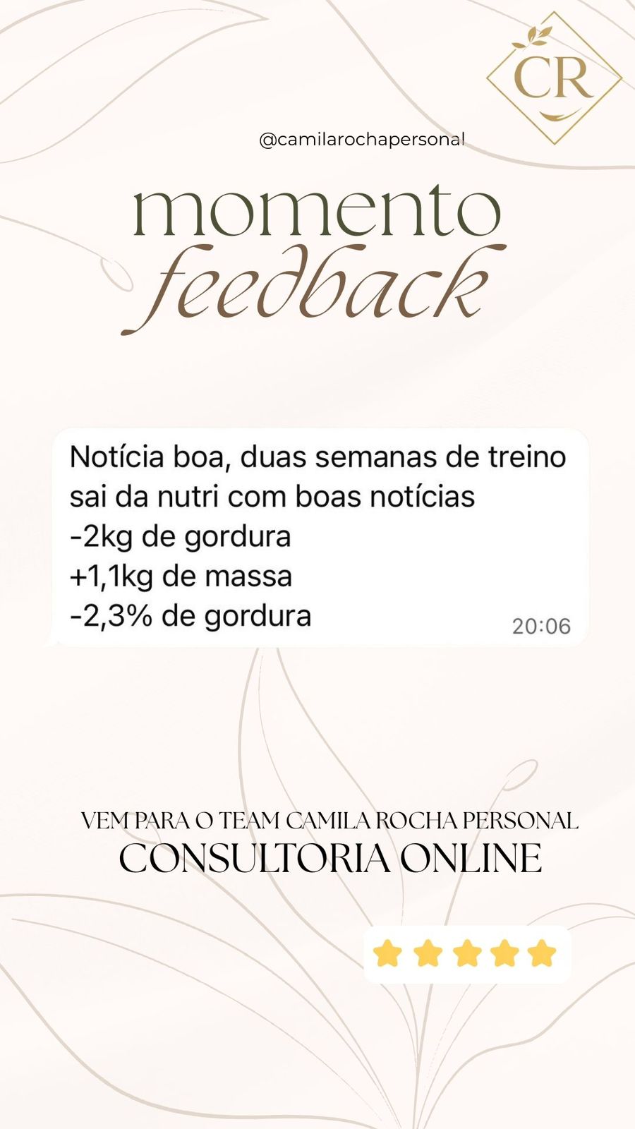 Feedback Cliente Camila Rocha