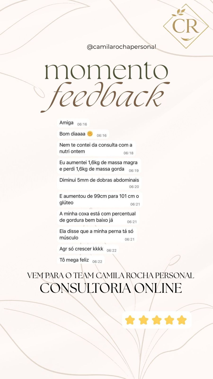 Feedback Cliente Camila Rocha