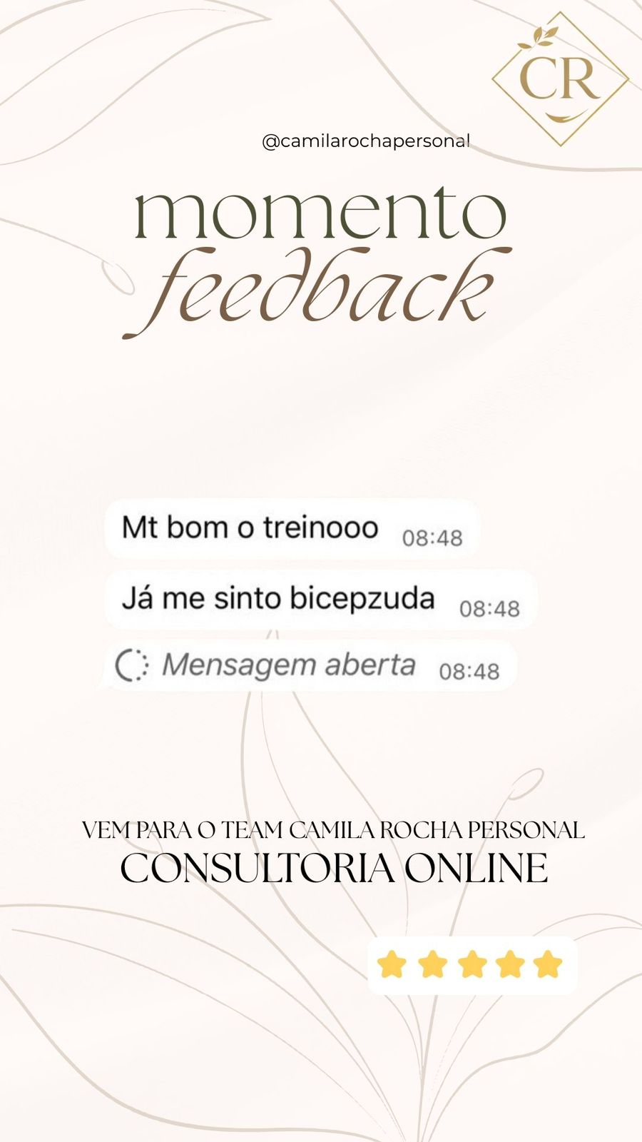 Feedback Cliente Camila Rocha