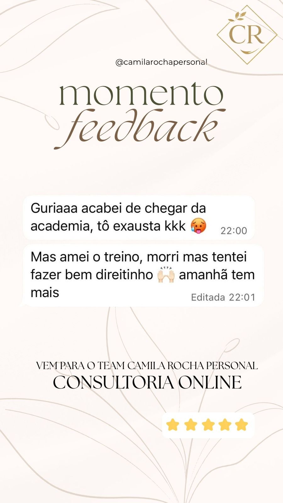 Feedback Cliente Camila Rocha