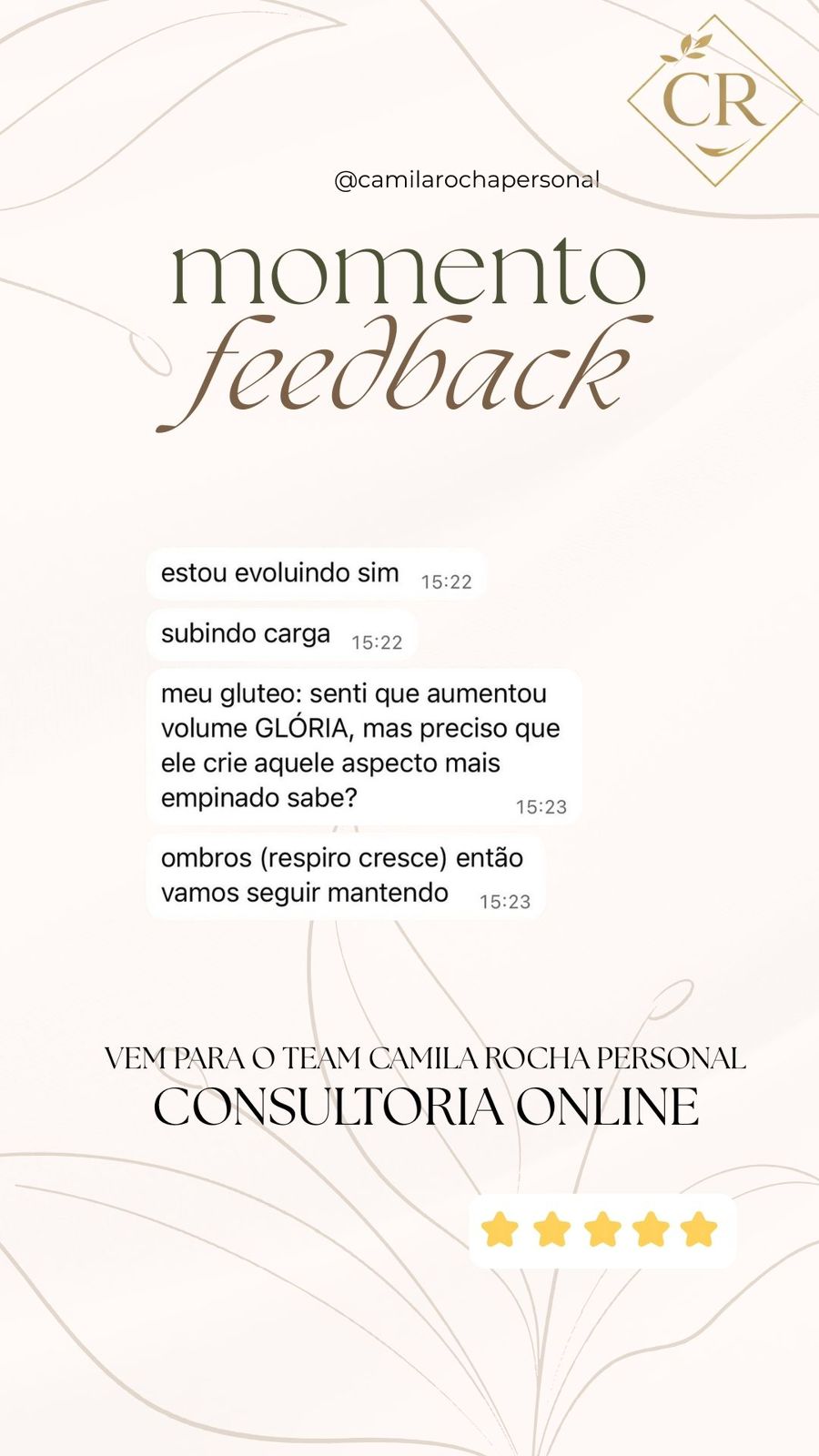 Feedback Cliente Camila Rocha